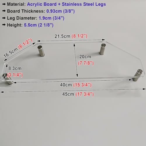 Support de moniteur d'angle acrylique transparent rehausseur de bureau