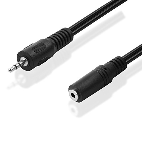 Best Plug 2 Meter Stereo Audio Verlängerungskabel Aux in Out, 2,5mm Klinke Stecker männlich auf 2,5 mm Klinke Buchse Kupplung weiblich, Schwarz Cover