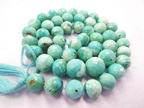 LKBEADS Prawdziwe śpiące piękne naturalne Arizona turkusowe fasetowane okrągłe koraliki Wa-7 okrągłe koraliki, koraliki z kamieni szlachetnych, okrągłe koraliki, koraliki do biżuterii, sznurek 33 cm 7-9 mm