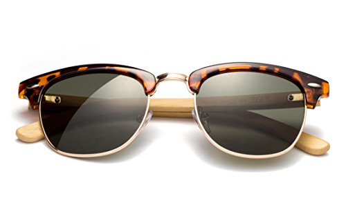 Newbee Fashion - "Topline" Vintage Design Fashion Sunglasses Real Bamboo2