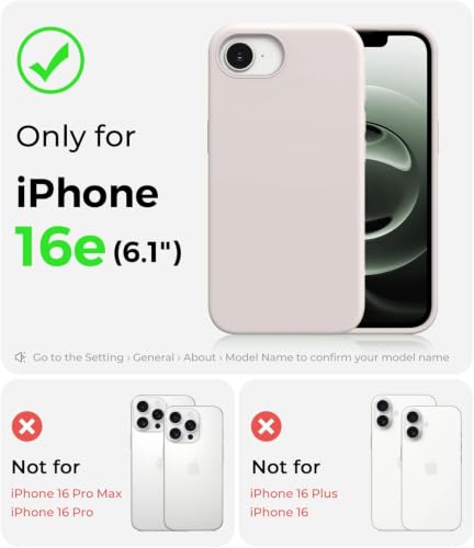 Image of DIZORO Square Microfiber Candy Case Compatible for iPhone 17e / iPhone 16e Shockproof Slim Back Cover Liquid Silicone Case - Stone Grey