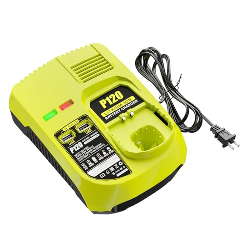 DSANKE P120 14.4V 18V Battery Charger Replacement for Ryobi Charger ONE+ P117 P118 P119 Lithium-Ion NiCd NiMh Battery P100 P101 P102 P103 P105 P107 P108 BPL-1815