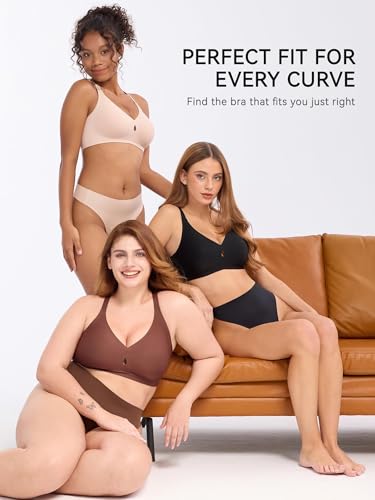 Image of LUCKMEEY Bras for Women No Underwire Wireless Bras - Seamless Push Up Full Coverage Bralettes Comfortable Everyday Bra