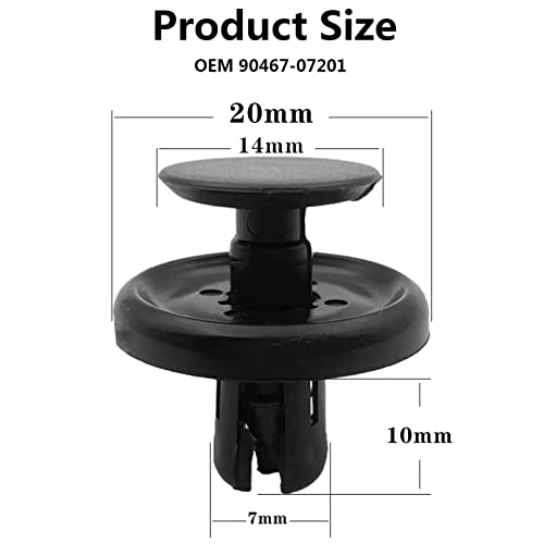 Image of 100Pcs Nylon Engine Under Cover Push-Type Retainer Clips Engine Splash Shield Fender Liner Trunk Lid Trim with Bonus Fastener Remover Compatible with Toyota Lexus 90467-07201