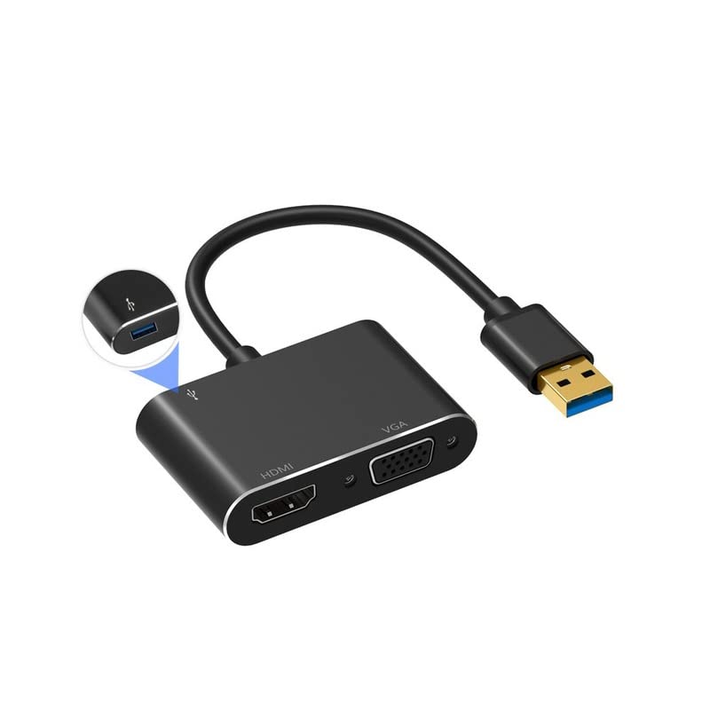 Kompatybilny z USB 3.0 do HDMI + adapter VGA projektor o wysokiej rozdzielczości 2K HDTV HD 1080P konwerter definacji złącze USB 3.0