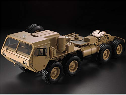 UIGJIOG 2.4GHz RC Remote Controlled 1/12 Off-Road Military Army Truck 8 Wheel Vehicle Transporter, Complete Set Military Truck (74 × 22 × 24 cm),Yellow