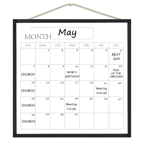 Umtiit Monthly Calendar Dry Erase Whiteboard 19.7 x 19.7 inch(50