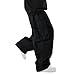 WZIKAI Men's Baggy Cargo Pants Elastic Waist Drawstring Parachute Cargo Pants Casual Loose Fit Joggers Hiking Hip Hop Pants with Pockets Black M