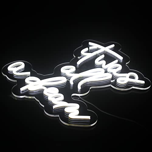 Image of Lucunstar It Was All A Dream Neon Sign White Neon Sign For Room LED signs For Wall Decor LED Light Up Bedroom Club Office Hotel Pub Cafe Dream Neon Lights Wedding Birthday Party Room Decor