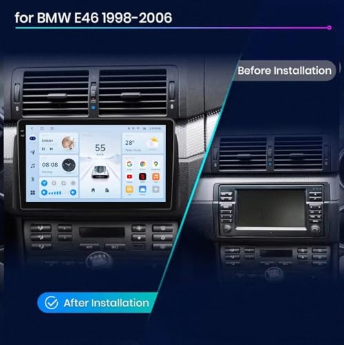 Radio Coche 2 DIN para Viajar con Mapas en BMW E46 Serie 3 2