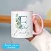 Yanria Personalized Floral Alphabet Mug, Ceramic, 11oz, Microwave & Dishwasher Safe, Custom Name Mug Gift for Women & Men