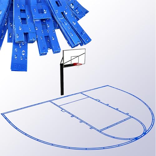 Basketball Court Marking Kit Reusable Basketball Court Stencil Kit for Driveway Concrete and Outdoor Play Areas Heavy Duty Plastic Kit Waterproof Easy Install Marking Tool Templates