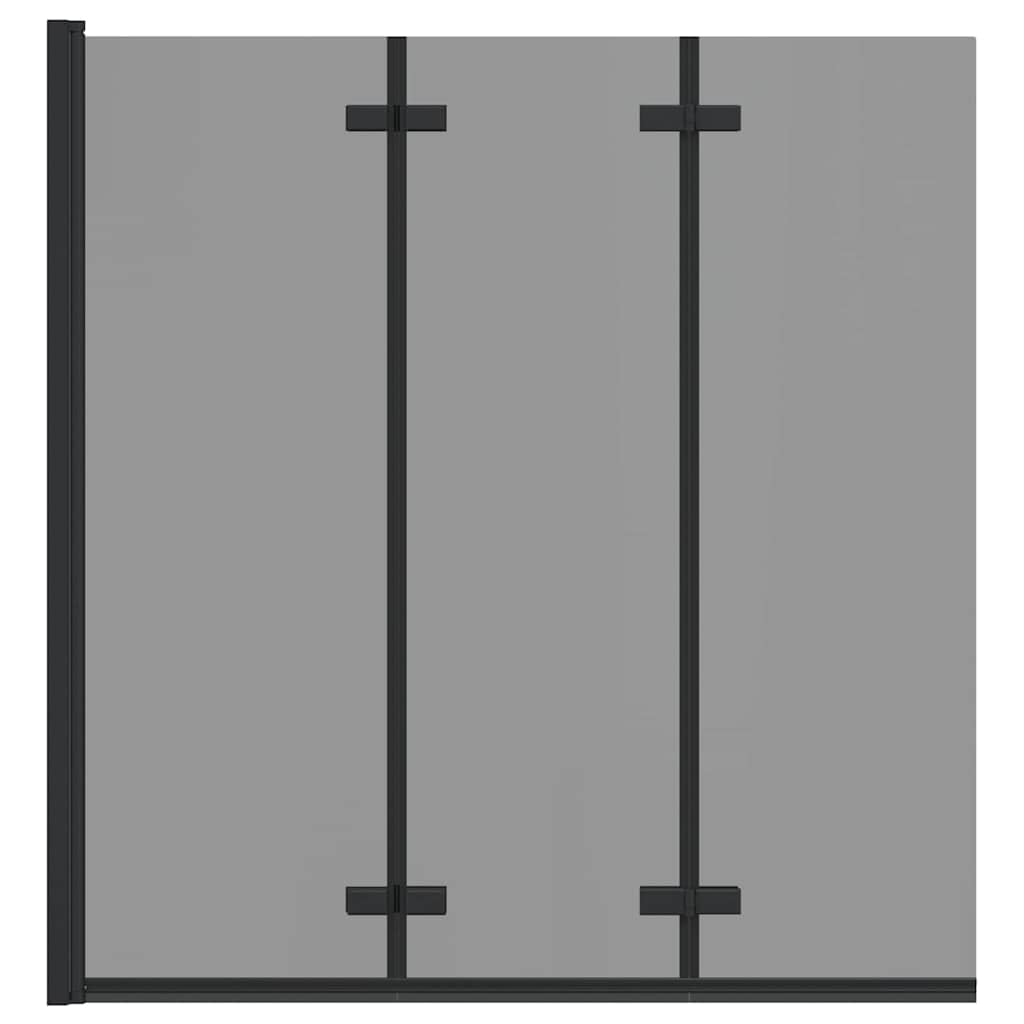 Parete Doccia Pieghevole Nero 130x138 cm Parete Doccia Pieghevole in Vetro ESG e Alluminio Box Doccia Salvaspazio per Bagno