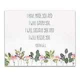 Isaiah 46 4 Bible Wall Decor, Book Bible Christian Quote Decor, Bible Verse Wall Print, Bible Quote 11 x 14 Wall Print, Inspirational Poster for Family & Friends, Birthday Gift for Women