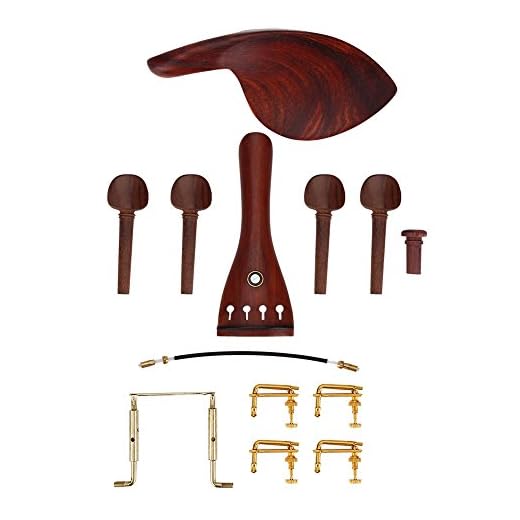 Piezas para Violín 4/4 - Juego Completo con Clavijas, Reposa Mentón, Cordal y Afinadores - Accesorios Elegantes para Violines de Calidad Media y Alta, Ideal para Aficionados
