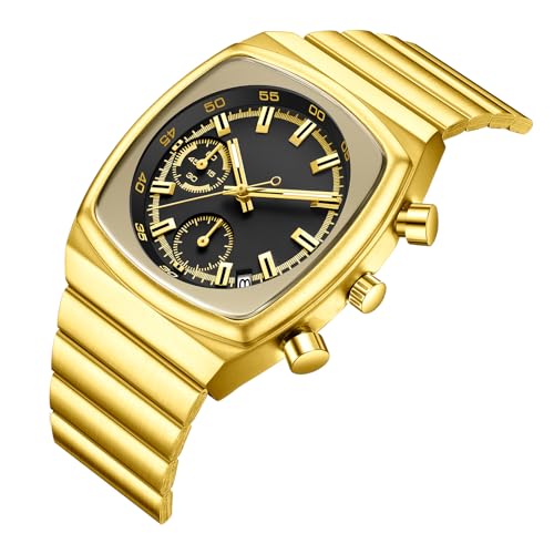 Image of CILOA Mens Watches Chronograph Stainless Steel Waterproof Date Analog Business Fashion Wristwatch for Men