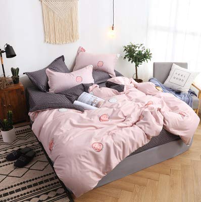 Housse de couette 2 personnes parure lit microfibre hypoallergénique drap