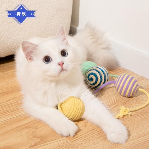 猫 ボール おもちゃ 室内 じゃらしボール 麻縄材質 猫の一人遊び 猫の歯磨きおもちゃ 追いかける 転がすと音が鳴る 噛むおもちゃ 大きなサイズ ペット 犬 猫用ギフト