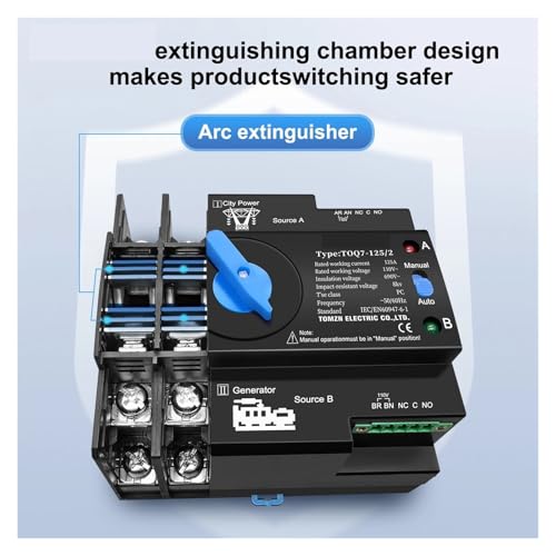 Sélecteur automatique double alimentation 100A transfert d'énergie continu