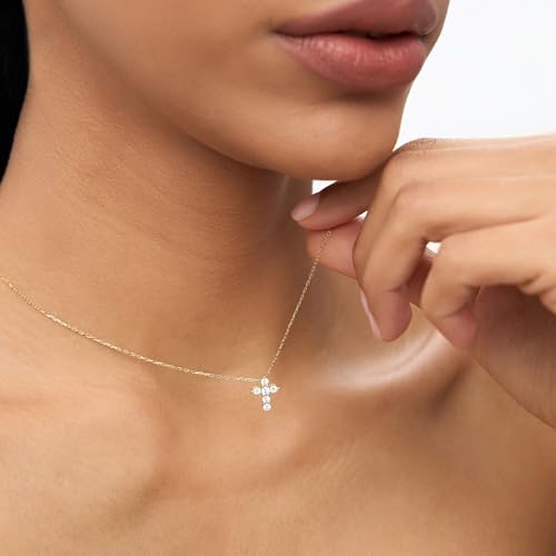 Cross Necklace for Women Cross Choker Datiny Small Cute Sideway Necklaces CZ Layered Faith Pendant Necklace Trendy Religious Jewelry Gift2