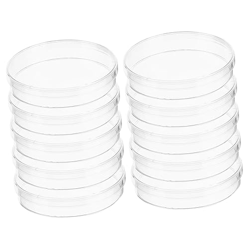 Anneome 10個 プラスチック製 透明培養皿 蓋付き 織培養プレート 科学実験用反応容器 耐熱 耐腐食性 実験室用 生物学析器具