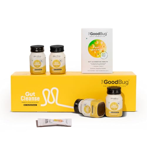 Image of The Good Bug Gut Cleanse Super Bundle | 14 Colon Detox Shots + Probiotics|Improves Digestion|Relief from problems like Bloating, Constipation and Gas | Boosts immunity