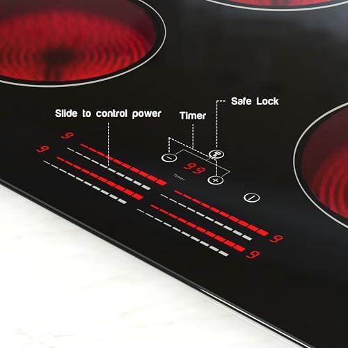 Image of Noxton Electric Cooktop 24 Inch, 4 Burner Radiant Electric Stove Top