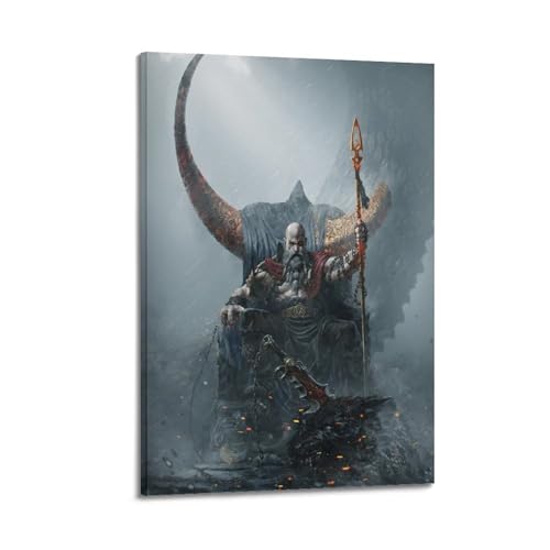 NHDERYBNF Póster artístico de God of War, póster decorativo de Kratos para pared, lienzo e impresión artística moderna para decoración de dormitorio familiar, 30 x 45 cm