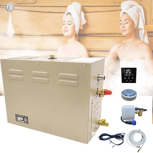 JJFFTAO,Steam shower generator,9kw Household-Commercial,Steam shower generator kit,with self-draining system,Temperature adjustable 95-131°F,Applicable space 315～350ft3