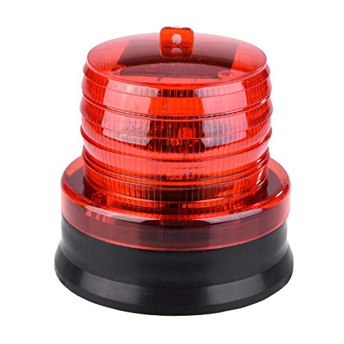 Jeffergarden 2V Luz de Advertencia Luz Intermitente Solar Luz estroboscópica de Emergencia Luz estroboscópica LED Luz de Advertencia Luces de Seguridad de la lámpara del automóvil para el t(Rojo)