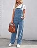 luvamia Overalls Women Loose Fit Denim Bib Baggy Overall Jumpsuit Straight Wide Leg Stretchy Jean Pants Fashion A3 Blue Shadow Size Medium Fits US 8-10 #5
