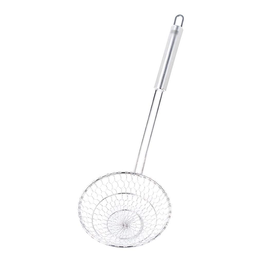 Cocina Colador de Acero Inoxidable Araña Skimmer, Pequeño Colador de Cocina Colador 9,8 "X 4,9" Colador de Cesta