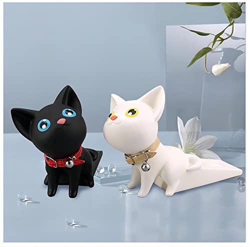Bamboo's Grocery Cute Cat Door Stopper, Works On All Surfaces, Non Scratching, Strong Grip (White) #TOP4