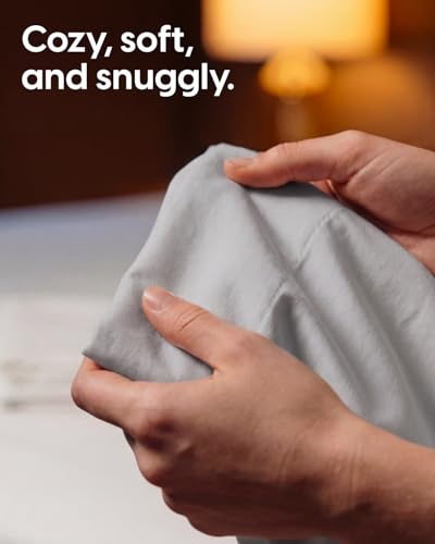 Image of Sleepy Town Cal King Size Bed Sheets - 3 Piece - NO Flat Sheet Included - California King Sheet Set - Soft, Comfy & Cooling - Easy Care - Wrinkle & Fade Free - Brushed Microfiber Sheets (Light Grey)