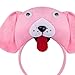 ZPGVWXKO Animal Headband and Bow Set Headdress for Party Cosplay Carnival Masquerade, Pink