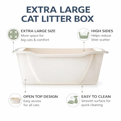 Arenero para gatos extra grande de plástico duradero miniatura 5