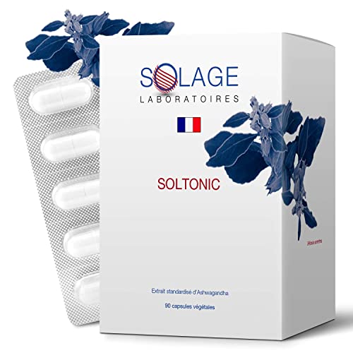 ASHWAGANDHA Haute Concentration - Ginseng Indien Anti Stress Contre Anxiété - 90 capsules de Withania Somnifera Vegan - Laboratoires Français SOLAGE Cover