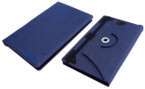 Image of ACM Rotating Nylon Case Cover Viewing Stand Compatible with Brave Ark 12.95 inch Tablet Front & Back Cover Blue