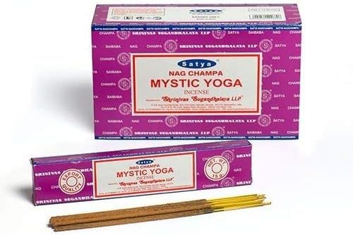 Nag Champa Mystic Yoga Incense Sticks Meditation and Enlightenment-Worship Temple 12 Packs x 15 grm (180 grm)