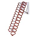 12 Steps Wall-Mounted Attic Ladder, 9.5-10.17ft Wall Mounted Folding Loft Ladder Pull Down System Al-Mg Alloy Retractable Attic Stairs for Attics Garages Roofs Basements Up to 880lbs