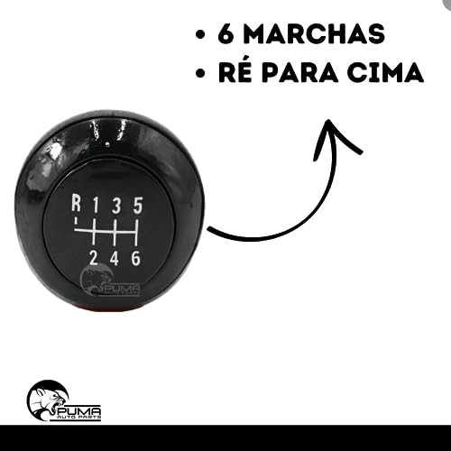 Bola de Câmbio Manopla Onix Prisma Spin Cobalt Sonic 2013 a 2020 Preta Lente Preta 6 Marchas