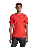 Cuello redondo acanalado G-Star Para Hombre Camiseta Photographer Graphic Slim, Rojo (acid red D22804-336-A911), S