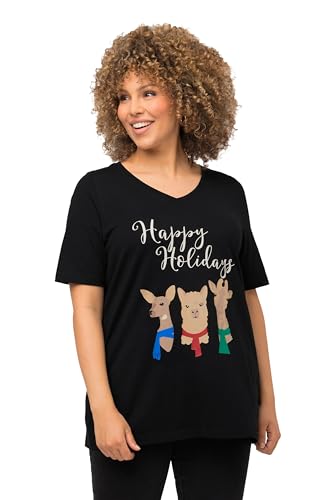 T-shirt de Noël à motif animaux pour un repas de famille confortable en grande taille