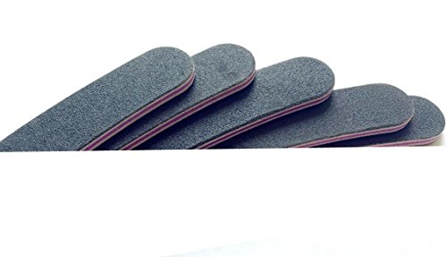 10Pcs Curved Professional Washable Nail Buffering Files Rounded End Manicure Pedicure Tool Double Sided Emery Board 100/180 Grit Nail Art Care Buffing Buffer Sanding Files #TOP2