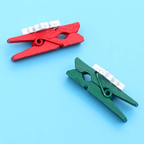 Cabilock 35 peças de pregadores de madeira de floco de neve de Natal para lembrancinhas de jogos, ar