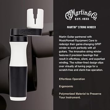C. F. Martin 18A0127 Martin Guitar String Winder, Black and White