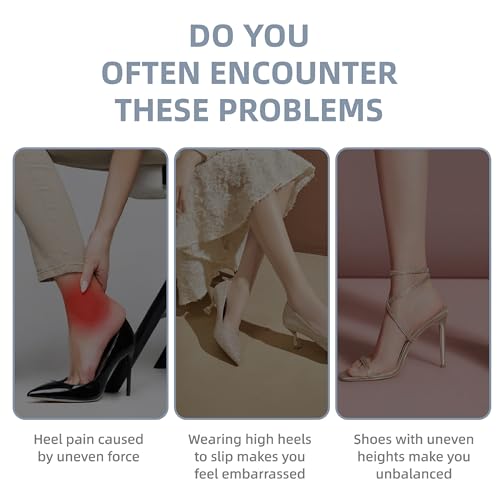 Image of Protectors for High HEE, 8 Pairs Heel Repair Caps Covers & 4 Sizesheel Stoppers,Anti-Slip, for Grass Wedding Gravel Wetlands Events (XX XS S M)
