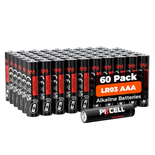 AAA Alkaline Batteries 60 Pack, 1.5V Alkaline Triple A Batteries