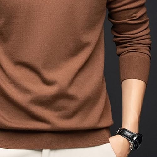 Slim Mock Turtleneck Sweater for Men Long Sleeve Basic Plain Pullover Sweater Lightweight Casual Knitted Sweaters3