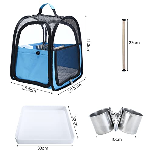 Petierweit Bird Carrier Bird Travel Cage Parrots Travel Bag Lightweight Bird Travel Carrie Transparent Breathable Handy Crossbody Pet Travel Bag With Bottom Tray Shoulder Strap Stick Stand And Mug #TOP1